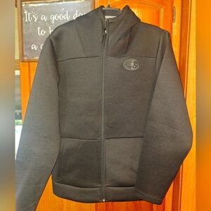 An Antigua San Francisco 49er's Men's Black Neoprene Jacket In A Size XL. NWOT